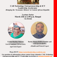 CAR Technology Entrepreneurship & ICT Leadership Accelerator Lecture Series